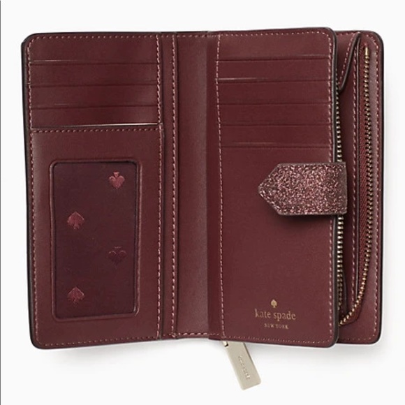 Kate Spade Shimmy boxed medium compartment bifold wallet, deep nova, NWT/NIB - Picture 6 of 16